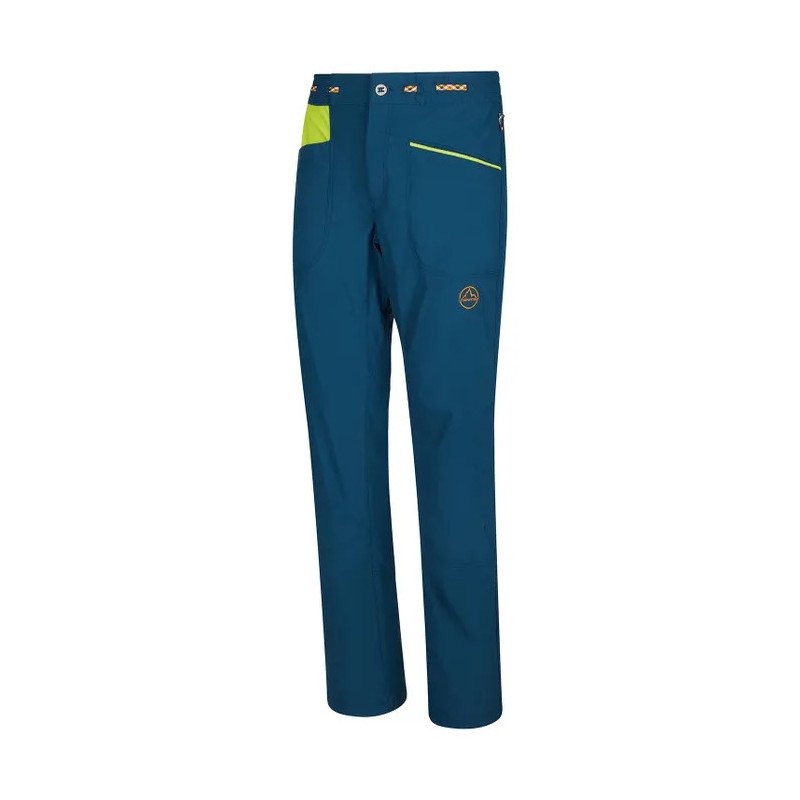 Men's Climbing Trousers SKILLER HYBRID Turquoise/Raspberry - AGREST Shop