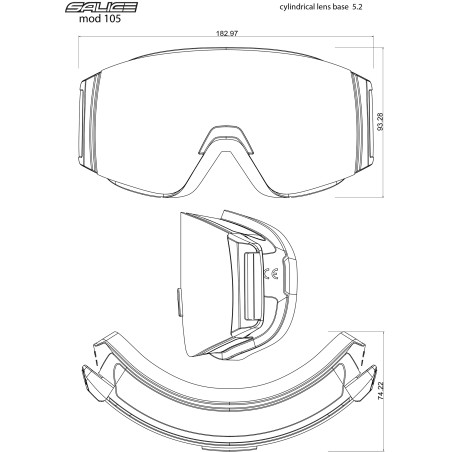 Compra Salice - 105 maschera sci lente specchiata RW su MountainGear360