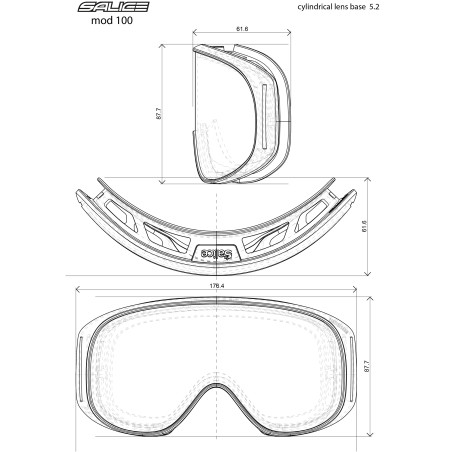 Compra Salice - 100 maschera sci lente specchiata RW su MountainGear360