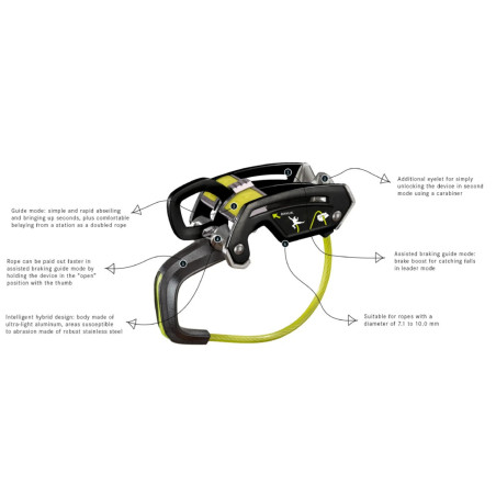 Edelrid Giga Jul, assisted braking and standard belay device