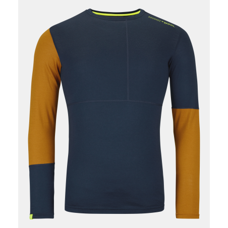 Buy Ortovox - 185 Rock'N'Wool Long Sleeve M Deep Ocean, long sleeve shirt up MountainGear360