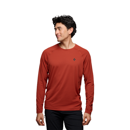 Black Diamond - Camiseta con filtro Alpenglow LS Crew Burnt Sienna UV50+