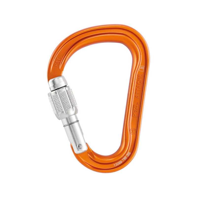 Petzl - Attache, Lightweight, compact, pear-shaped screw-lock carabiner