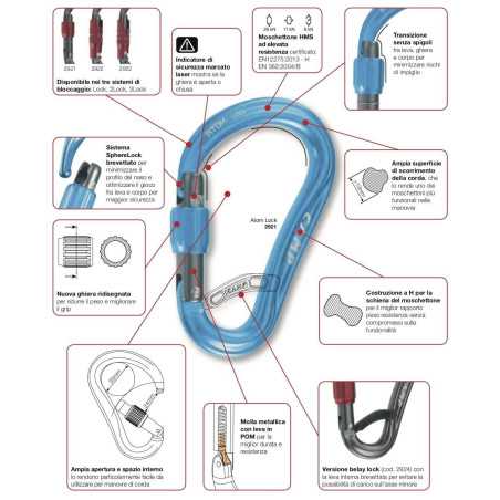 Camp - Atom Belay Lock, mosquetón de seguridad HMS