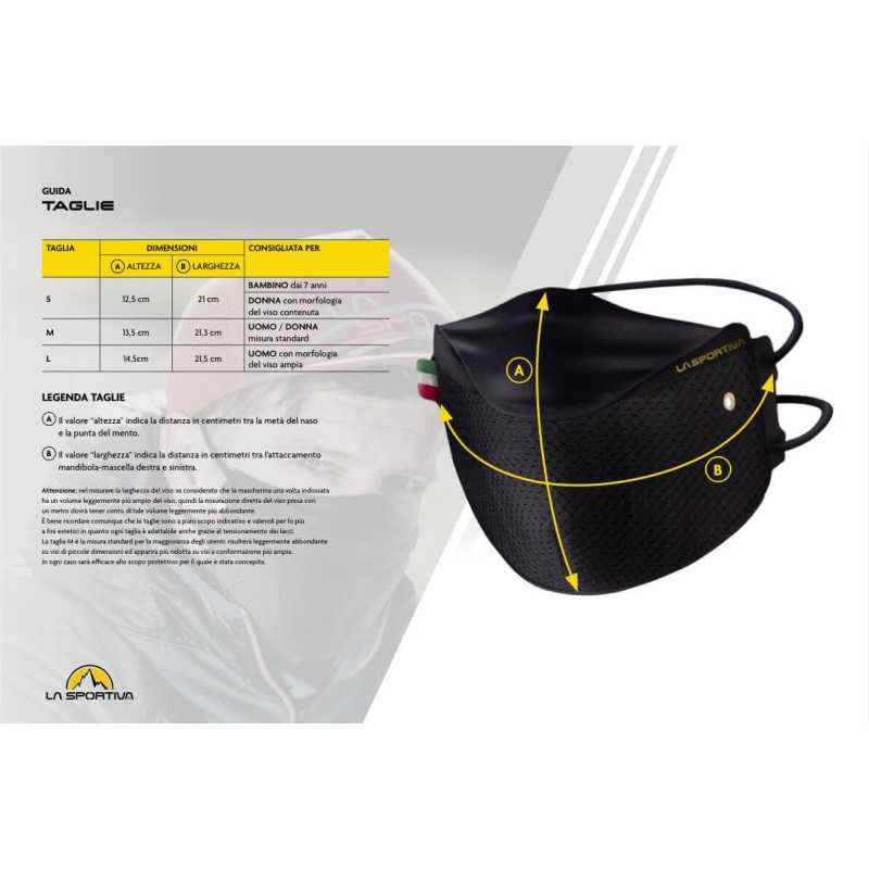 La Sportiva - Stratos Mask Nera Mascherina facciale protettiva lavabile