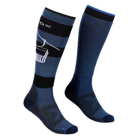 Acheter Ortovox - Chaussettes de ski homme Free Ride Long bleu pétrole debout MountainGear360