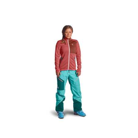 Acheter Ortovox - Fleece Jacket W bleu pétrole, veste polaire femme debout MountainGear360