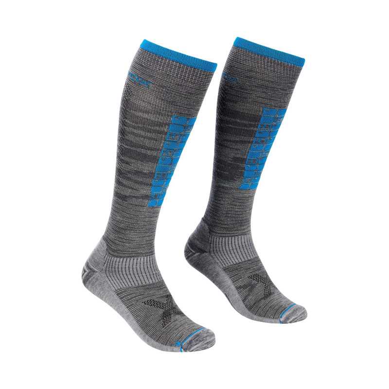 Ortovox - Ski Compression Long safety blue, calcetines de esquí para hombre