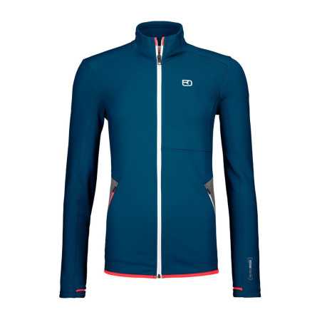 Buy Ortovox - Fleece Jacket W petrol blue, women's fleece jacket up MountainGear360