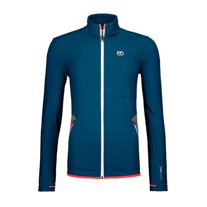 Buy Ortovox - Fleece Jacket W petrol blue, women's fleece jacket up MountainGear360