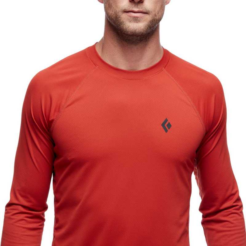 Buy Black Diamond - M Alpenglow LS Crew Red Rock UV50 + filter t-shirt up MountainGear360